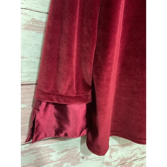 Vintage Venezia Velour Blouse Size 1X Cranberry - Picture 6 of 10